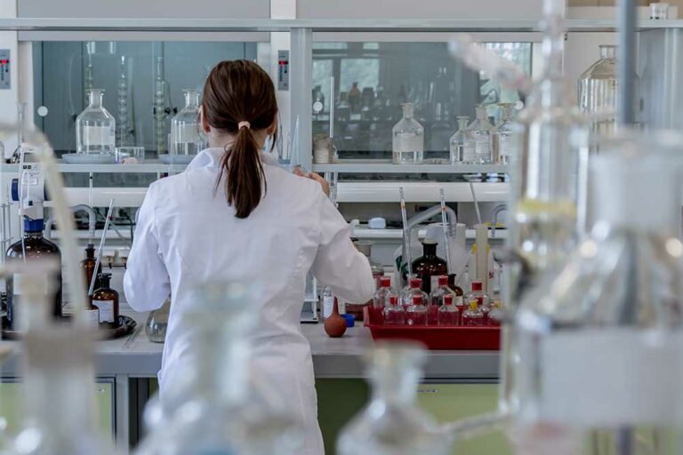 chemist working in laboratory